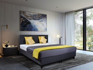 Boxspringcombinatie M-Ray, Valencia, Antraciet